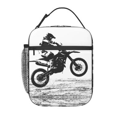 Imagem de KOSUES Lancheira térmica térmica para motocross Dirt Bike Lancheira portátil reutilizável de grande capacidade para escritório, viagens, piquenique, praia, trilhas