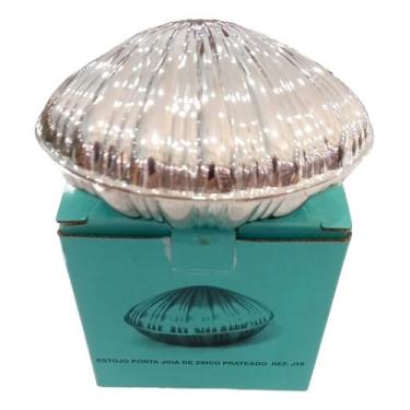 Imagem de Porta Jóias Ostra Das Pérolas Zinco Prateado J18 Anos 80novo