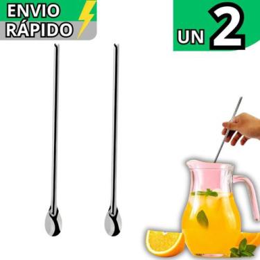 Imagem de Kit 2 Colher Para Suco Bailarina em Inox Barman Drinks Caipirinha Colh