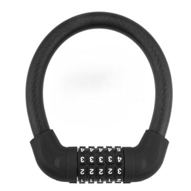 Imagem de Cadeado para Motocicleta, Cadeado Bicicleta Aço Reforçado Tranca Trava Bike Moto Portão Capacete Diâmetro 18mm(PRETO)