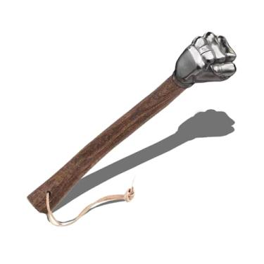 Imagem de Martelo decorativo - Cabeça de aço inoxidável e cabo de madeira, arte colecionável para decoração de casa/escritório, ferramenta funcional para tarefas leves e uso de emergência (prateado M)