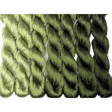 Imagem de RUSHIGUAN 100% pura natureza amoreira fio de seda acessório de joias flores artificiais ponto cruz bordado fio diy kits de costura 7 cores gradientes 110 m cada (15)