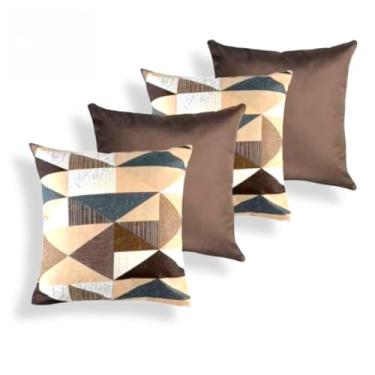 Imagem de Kit c Almofadas Cheias Decorativas pSala(GEOMÉTRICO TABACOcTABACO)