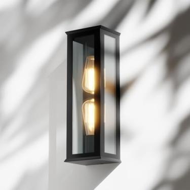 Imagem de Arandela Clássica Colonial Externa Quadrada Vintage Alumínio MF113 (Preto/Incolor)