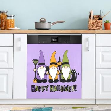 Imagem de ATTX Capa de ímã de lava-louças com três gnomos fofos, 58,4 cm C x 66 cm A decoração da capa da máquina de lavar louça, decalques de armário doméstico e eletrodomésticos adesivos #357