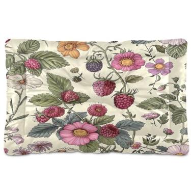 Imagem de SEHANY Cama para cães e gatos com flores silvestres coloridas com fundo antiderrapante, cama de canil, colchão macio para animais de estimação, lavável para cães pequenos, médios e grandes, gatos