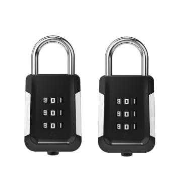 Imagem de Fechadura de combinação para armário – Cadeado pequeno reinicializável com código para academia, escola, bagagem, armário, estojo de arma e viagem | Cadeado de segurança de liga de zinco durável
