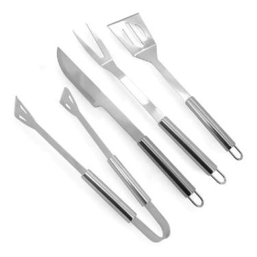 Imagem de Kit Para Churrasco Em Aço Inox 4 Peças Mimo Style Alf02