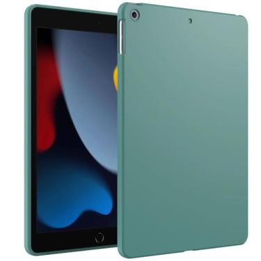 Imagem de ULXITEYU Capa para iPad 9/8/7 (10,2 polegadas, modelo 2021/2020/2019, 9ª/8ª/7ª geração), fina e leve, macia, à prova de choque, fina para tablet, verde militar