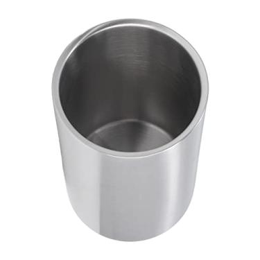 Imagem de Acouto Balde de Vinho Prateado Elegante - Refrigerador de Vinho de Camada Dupla de Aço Inoxidável Fino e Reto Bar, Restaurante, Casa e Festas - e Garrafas Perfeitos