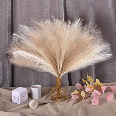 Imagem de U-LIAN Faux Pampas Grama Bege 61 cm 24 PCS Presente de Dia dos Namorados Pequeno Pompas Artificiais Decoração Floral Bulk para Vaso Flores Secas Fofas Falsas Planta Seca Casa Casamento Boho Decoração