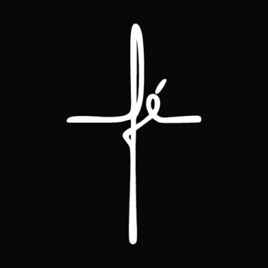 Imagem de Adesivo FÉ – Decalque Religioso – símbolo Cristão para Carro, Capacete, Notebook (BRANCO, 44x72,1cm)