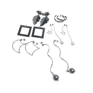 Imagem de Brincos de Festa Cor Grafite Kit 6 Pares Modelos Variados