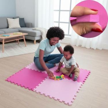 Imagem de Kit 6 Placas Tapete Tatame EVA 50x50cm 10mm 1,5 m² Emborrachado Infant