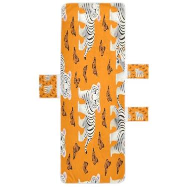 Imagem de STAYTOP Capa de toalha de cadeira de descanso 215,88 cm x 76,2 cm, capa de espreguiçadeira macia, capas de cadeira de praia com bolsos para jardim, pátio, pátio, banhos de sol, gramado, filhotes de