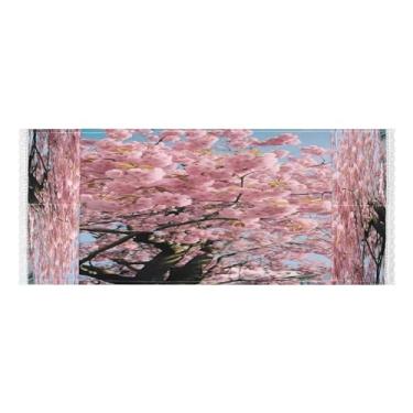 Imagem de Wassud Capas de lavadora e secadora de cerejeira rosa, protetor de lavadora com sacos de armazenamento, capa de geladeira à prova de poeira com bolsos para lavanderia doméstica, cozinha, 120 x 55 cm