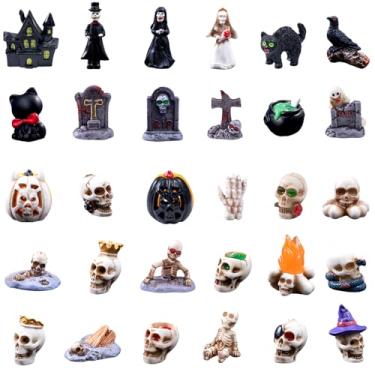 Imagem de 97 peças de mini enfeites de estátua de resina, decorações de Halloween, presentes de Páscoa, adereços de micro paisagem, decoração de pátio, embelezamento de bonsai, paisagismo de casas