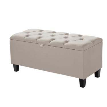 Imagem de Estofado Minimalista Moderno Calçadeira Sapateira Sala Quarto Armazenamento Bau Solteiro puff bau para quarto(Palha)