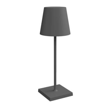 Imagem de Luminária Abajur Portátil a Bateria Led Integrado 3W 3000K Dimerizável Modelo Hera Cinza Pix Iluminação