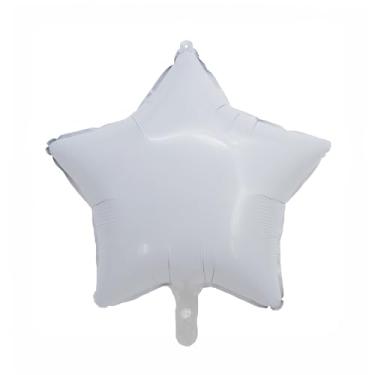 Imagem de BALAO METALIZADO ESTRELA C/CANUDO BRANCO 18 "