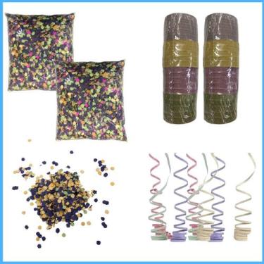 Imagem de Kit divertido carnaval 2 confetes 2 serpentinas - Abre Alas