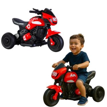 Imagem de Mini Moto Esportiva Elétrica Infantil, Vermelha