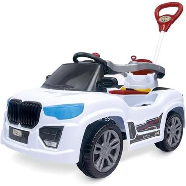 Imagem de Carrinho de Passeio Infantil BM CAR Branco | Andador, Carrinho Empurrador, Veículo Infantil com Volante e Proteção, Suporta até 30KG