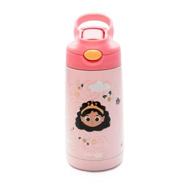 Imagem de Garrafinha Térmica Princesa 350ml com Isolamento a Vácuo e Canudo Macio
