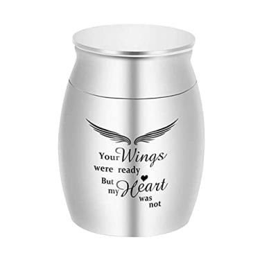 Imagem de Urna pequena de cremação para cinzas animais estimação lembrança aço inoxidável cães e gatos Suporte