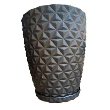 Imagem de Vaso Polietileno Para Plantas Jardim Diamante Bojo Com Prato(Preto)