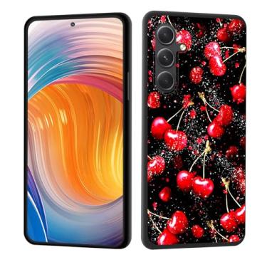 Imagem de CICPLKSE Capa para Galaxy S25 FE, borracha de silicone macia, proteção total à prova de choque, proteção contra quedas para Samsung Galaxy S25 FE 6,7 polegadas 2025, cerejas vermelhas brilhantes