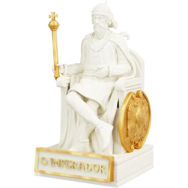 Imagem de Estátua O Imperador - Arcano Maior de Tarot (Cor Mármore Dourado)