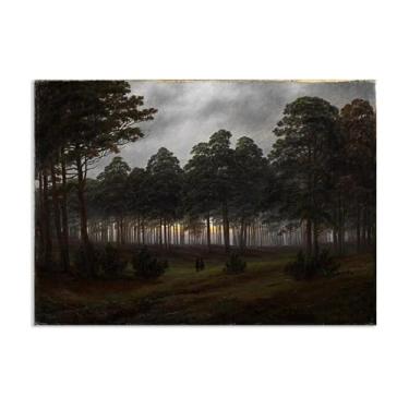 Imagem de ZUJGHSJG The Times of Day The Evening por Caspar David Friedrich Impressões em tela Well Decor The World Classic Art Reproduções de arte grande giclee arte de parede para sala de estar decoração de