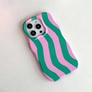 Imagem de IRTGFG Capa de celular fashion 2 em 1 com listras brilhantes e bordas onduladas, toque confortável, capa traseira rígida e fina (para iPhone 16 Pro Max/1)