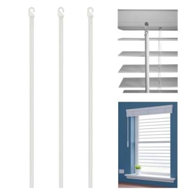 Imagem de Pacote com 3 peças de reposição de varinha de persiana universal de 76,2 cm ou 152,4 cm, gancho para persiana, mini varinha de persiana, varinha blackout para persianas, varinha horizontal para