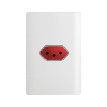 Imagem de Tomada 2p+t Horizontal De 20 Ampères Vermelha Da Linha Novara - 1200-44 - Dicompel