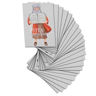 Imagem de Dicksons Cartão de bênção Christian Itty Bitty Mini marcador de livro de incentivo 5 x 7 cm papel dez mandamentos pacote com 24