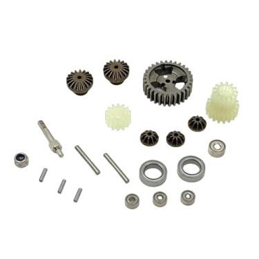 Imagem de oshhni Conjunto de Engrenagens E Rolamentos Da Caixa de Câmbio para Carro RC, Engrenagem de Transmissão, Substituição DIY, Metal
