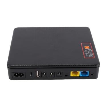 Imagem de Fockety Fonte de Alimentação Ininterrupta, Bateria de Backup de 12000mAh UPS Protetor contra Surtos de Bateria de Backup, Mini UPS para Roteador Modem Câmera USB Tipo C POE Saída CC de (Plugue dos