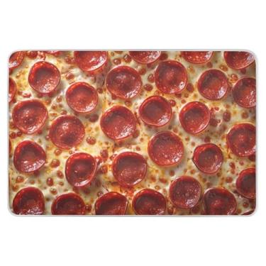 Imagem de Almofada de cama impermeável Pizza Pepperoni à prova de vazamento para cães 132 x 86 cm, protetor de colchão molhado grande