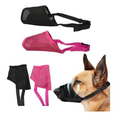 Imagem de KAMUFLE Focinheira Regulável Acolchoada Respirável Anti-latido (Rosa, PP)