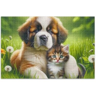Imagem de Chow Chow Quebra-cabeça filhote de cachorro gatinho para adultos 500 peças quebra-cabeça de jogo presentes personalizados grandes quebra-cabeças pintura animal arte, 20,5 x 14,9 polegadas