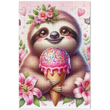 Imagem de Unicórnios roxos personalizados cenário fantástico quebra-cabeças para adultos 500 peças paisagem floral quebra-cabeças exclusivos amigos família jogos presentes, 51 x 35 centímetros