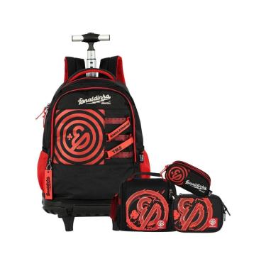 Imagem de Kit Enaldinho Mochila Roda + Lancheira + Estojo Box E Triplo