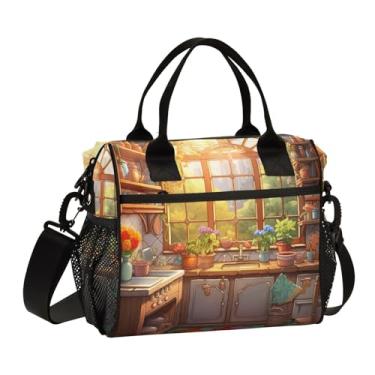 Imagem de GAIGEO Lancheira estilo casa casa cozinha isolada adulto, lancheira leve, lancheira isolada para mulheres, M