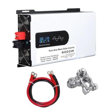 Imagem de 60V to 220V 60HZ,Transformador de onda senoidal pura de 3000 W (potência máxima de 6000 W), conversor de voltagem com portas, CC 72 V, 60 V, 48 V, 24 V, 12 V para 110 V/220 V CA