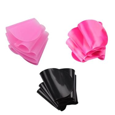 Imagem de Semme Capa de Silicone para Corte de Cabelo, Capa Ajustável à Prova D'água para Cabeleireiro, Gola Protetora para Salão de Beleza, Uso Doméstico, Preto, Rosa, Gradiente Rosa 29x7cm