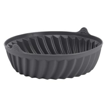 Imagem de GLOGLOW Artesanato 22cm Redondo Antiaderente à Prova de Alta Temperatura Cesta de Fritadeira Reutilizável para Casa Cozinha Acampamento Piquenique Forro de Silicone para Fritadeira de Ar, Acessórios