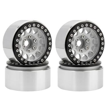 Imagem de MEUS RACING 1.9 Beadlock Wheels Rims Deep-Dish Wheel for Axial SCX10 Traxxas TRX4 Vanquish VS4-10 Redcat Gen8 1/10 RC Crawler Upgrades (Style A, Silver)
