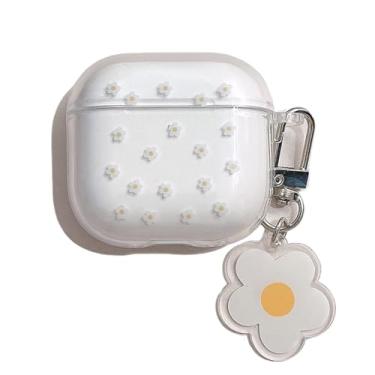 Imagem de GUAYQAT Capa protetora de TPU premium estilo flores frescas para Apple AirPods 4ª geração com chaveiro, acessórios para meninas e mulheres